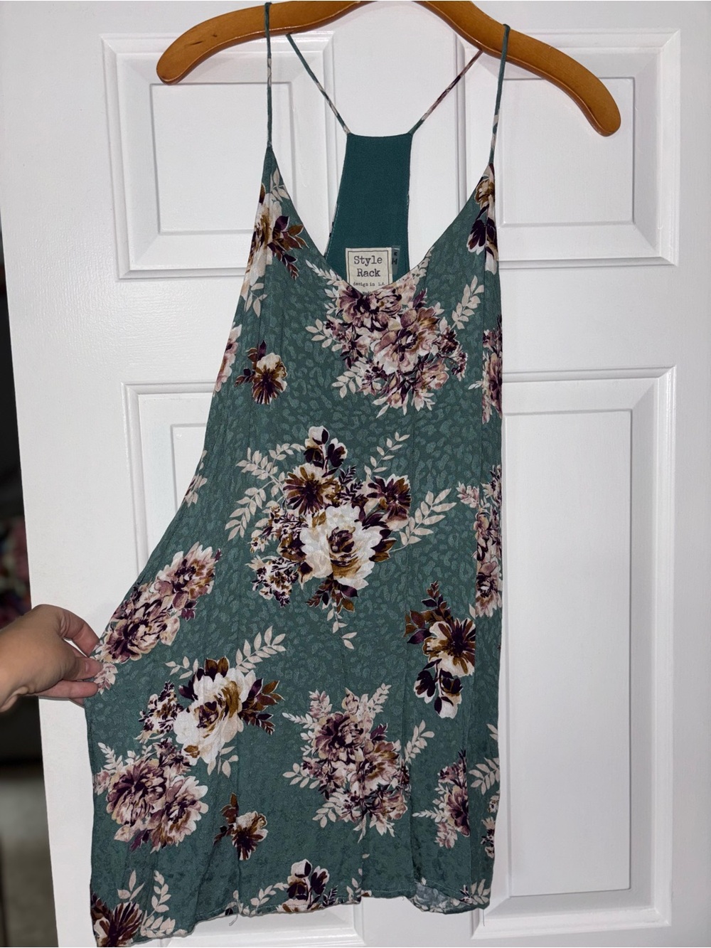 Style Rack Teal Floral Spaghetti-Strap Mini Dress